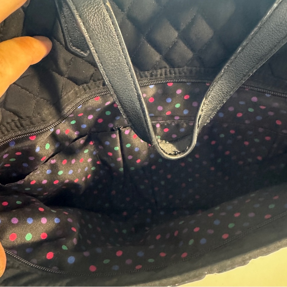 Vera Bradley Black Solid Quilted Lge Shouldr Port… - image 5